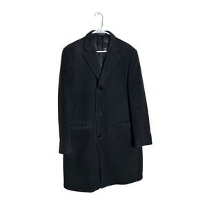 Tessuto Italiano Stonehouse Men’s Black Long Coat Size 38R